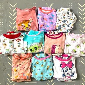 Bundle of 10 Toddler Girl Pajamas